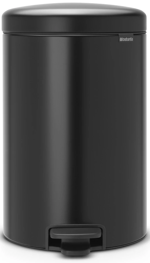 Brabantia NewIcon pedálos hulladékgyűjtő szagmentesen záródó Soft-Close fedél, műanyag tartály, 20L - Y méret, acél, matt fekete - 114106