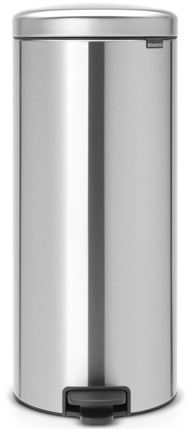 Brabantia NewIcon pedálos hulladékgyűjtő szagmentesen záródó Soft-Close fedél, műanyag tartály, 30L - G méret, r.m. acél, selyem - 114380