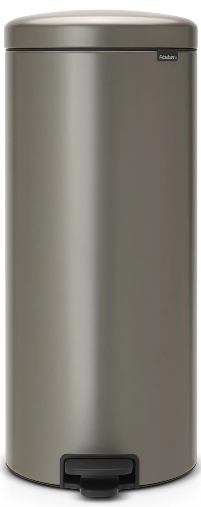 Brabantia NewIcon pedálos hulladékgyűjtő szagmentesen záródó Soft-Close fedél, műanyag tartály, 30L - G méret, acél, platinaszürke - 114441