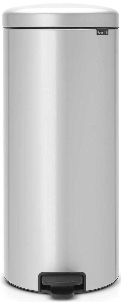 Brabantia NewIcon pedálos hulladékgyűjtő szagmentesen záródó Soft-Close fedél, műanyag tartály, 30L - G méret, acél, metál szürke - 114465
