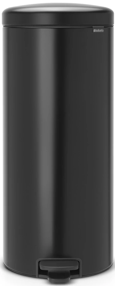 Brabantia NewIcon pedálos hulladékgyűjtő szagmentesen záródó Soft-Close fedél, műanyag tartály, 30L - G méret, acél, matt fekete - 114540
