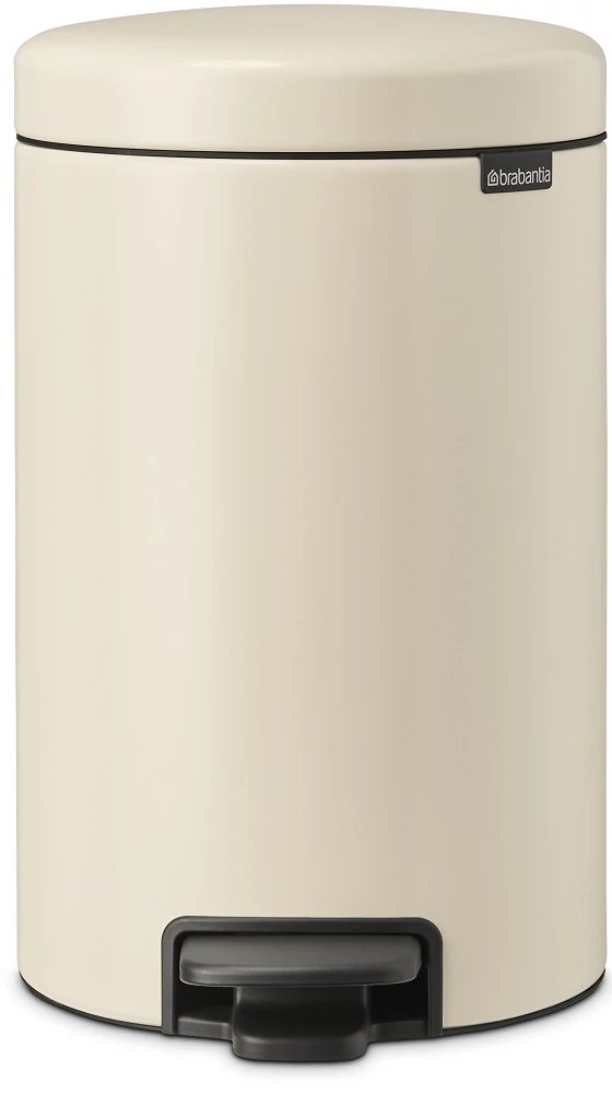 Brabantia NewIcon pedálos hulladékgyűjtő szagmentesen záródó Soft-Close fedél, műanyag tartály, 12L - X méret, acél, világos bézs - 149924