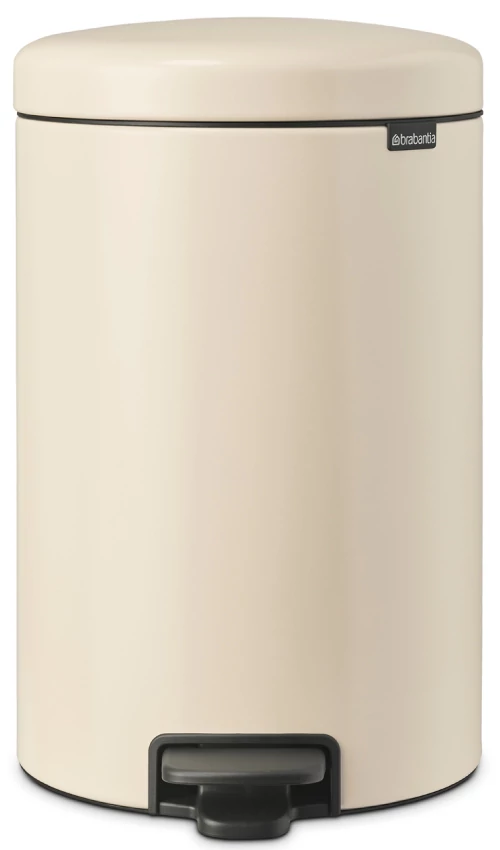 Brabantia NewIcon pedálos hulladékgyűjtő szagmentesen záródó Soft-Close fedél, műanyag tartály, 20L - Y méret, acél, világos bézs - 149948