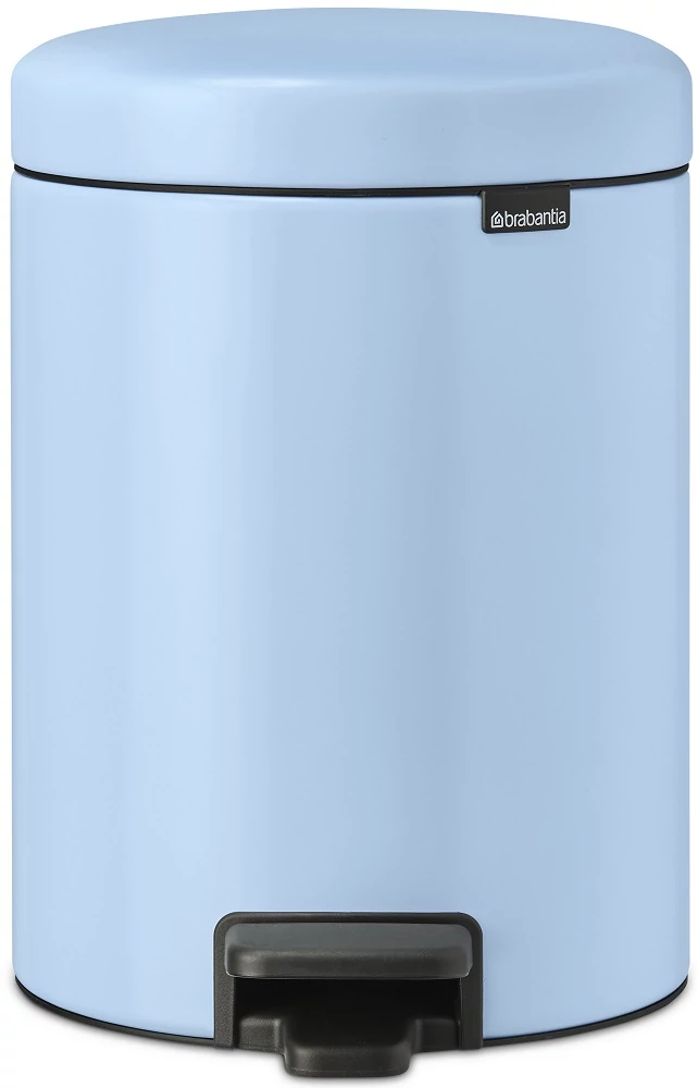 Brabantia NewIcon pedálos hulladékgyűjtő szagmentesen záródó Soft-Close fedél, műanyag tartály, 5L - W méret, acél, álomkék - 202681