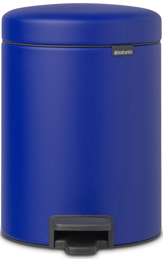 Brabantia NewIcon pedálos hulladékgyűjtő szagmentesen záródó Soft-Close fedél, műanyag tartály, 5L - W méret, acél, kobaltkék ásványi textúra - 206849
