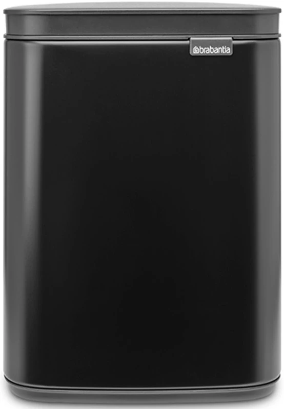 Brabantia Bo Waste Bin hulladékgyűjtő felnyitható, Soft-Close fedéllel, fali/álló, műanyag tartály, 4L - A méret, acél, matt fekete - 222481