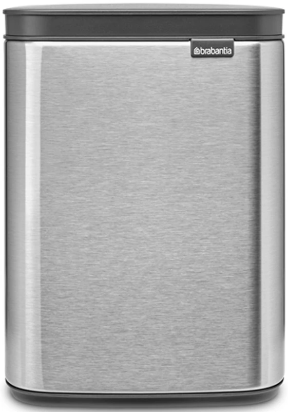 Brabantia Bo Waste Bin hulladékgyűjtő felnyitható, Soft-Close fedéllel, fali/álló, műanyag tartály, 4L - A méret, r.m. acél, selyem ujjlenyomatmentes - 222849