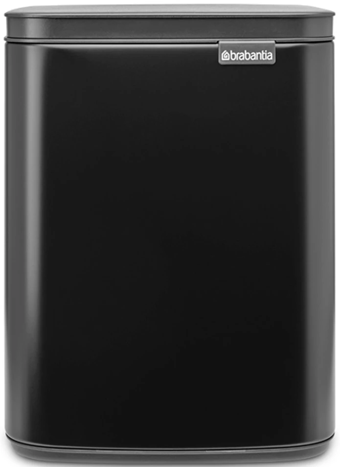 Brabantia Bo Waste Bin hulladékgyűjtő felnyitható, Soft-Close fedéllel, fali/álló, műanyag tartály, 7L - B méret, acél, matt fekete - 222900