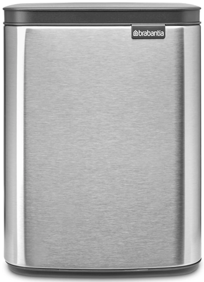 Brabantia Bo Waste Bin hulladékgyűjtő felnyitható, Soft-Close fedéllel, fali/álló, műanyag tartály, 7L - B méret, r.m. acél, selyem ujjlenyomatmentes - 222962