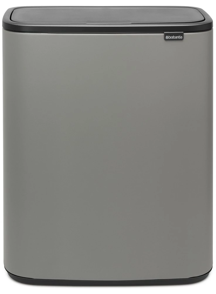 Brabantia Bo Touch Bin nyomófedeles hulladékgyűjtő XXL, padlón álló, műanyag tartály, 60L - M méret, acél, betonszürke ásványi textúra - 223129