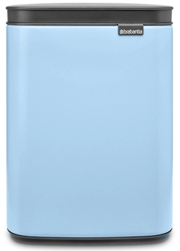 Brabantia Bo Waste Bin hulladékgyűjtő felnyitható, Soft-Close fedéllel, fali/álló, műanyag tartály, 4L - A méret, acél, álomkék - 224003