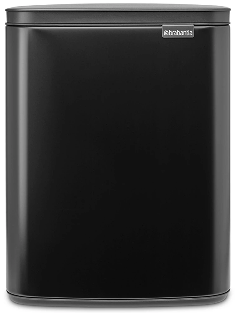 Brabantia Bo Waste Bin hulladékgyűjtő felnyitható, Soft-Close fedéllel, műanyag tartály, 12L - C méret, acél, matt fekete - 230363