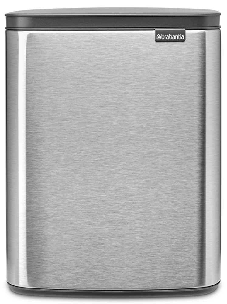Brabantia Bo Waste Bin hulladékgyűjtő felnyitható, Soft-Close fedéllel, műanyag tartály, 12L - C méret, r.m. acél, selyem ujjlenyomatmentes - 230486