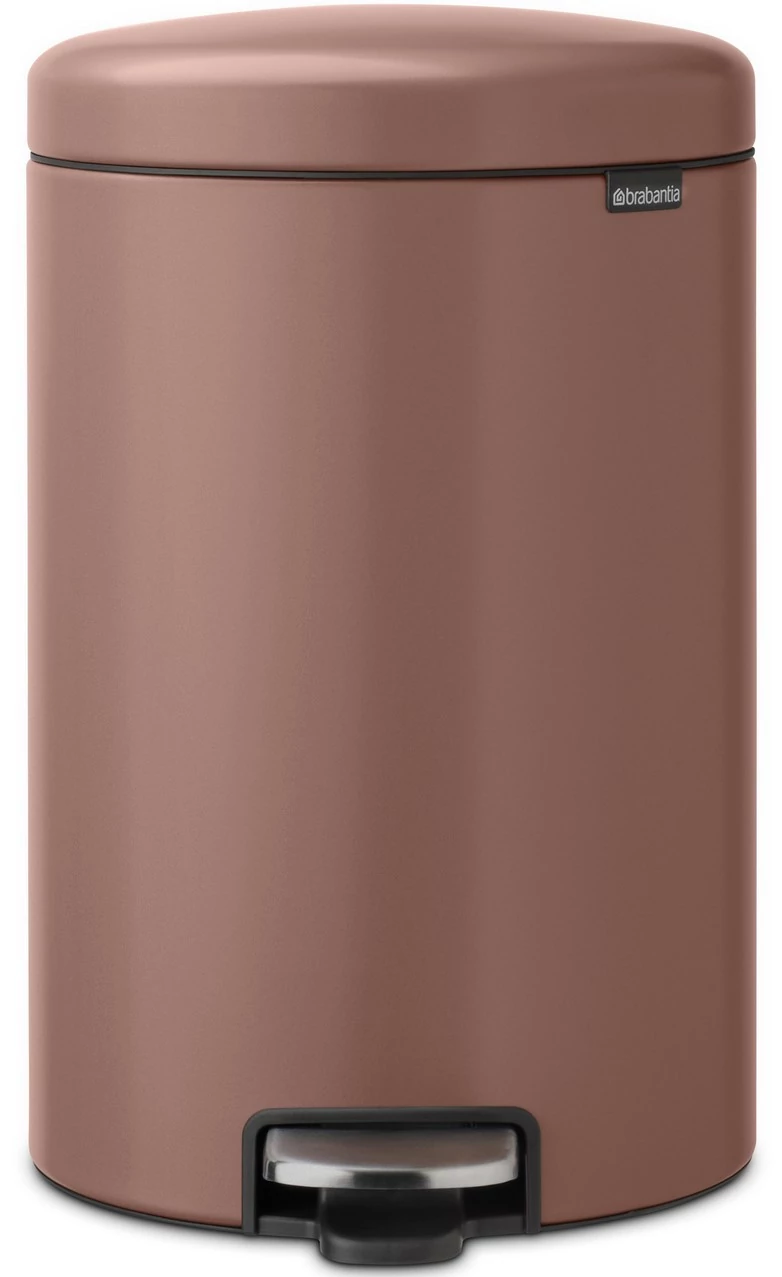Brabantia NewIcon pedálos hulladékgyűjtő szagmentesen záródó Soft-Close fedél, műanyag tartály, 20L - Y méret, acél, szaténrózsaszín taupe - 234026