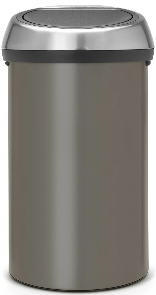 Brabantia Touch Bin nyomófedeles hulladékgyűjtő XXL, 60L - H méret, platinaszürke acél test, selyem ujjlenyomatmentes fedő - 402463