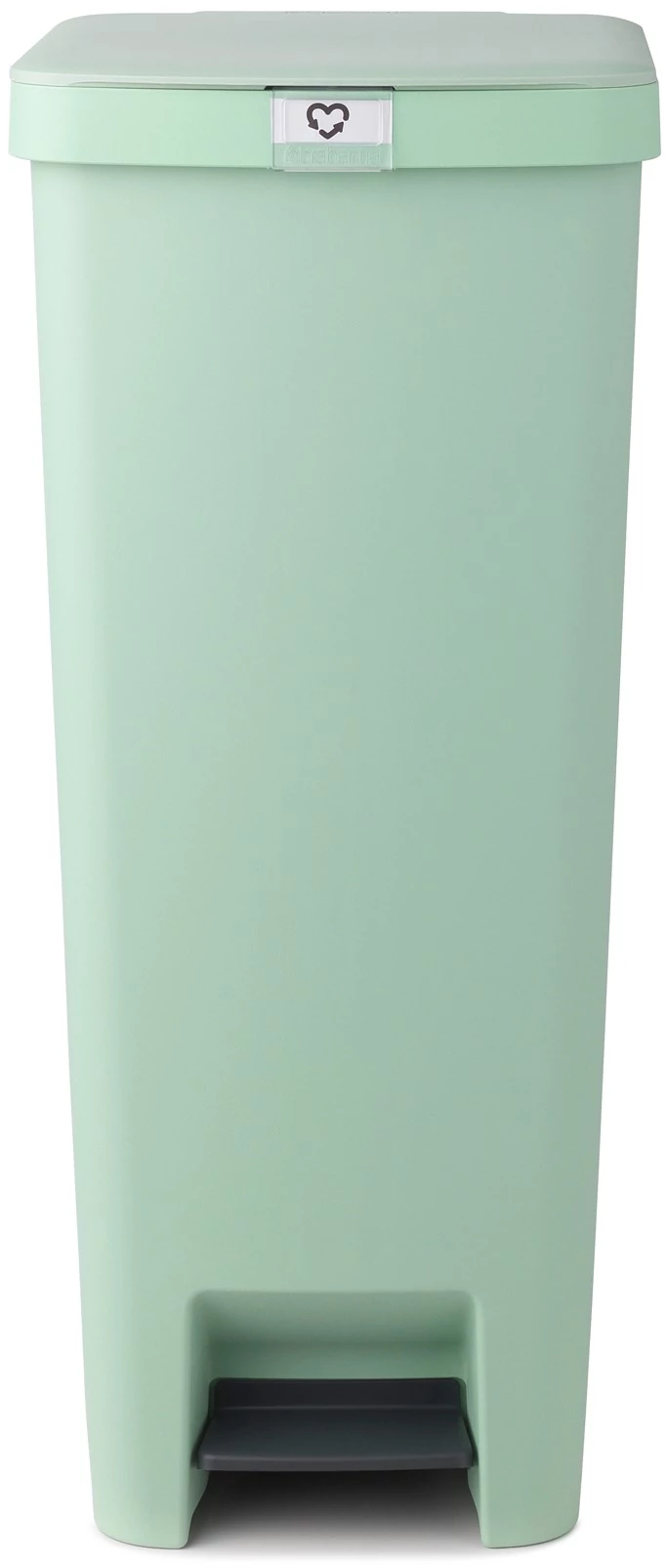 Brabantia StepUp pedálos kuka hulladéktípus jelölő ablakkal, lecsapódásgátló fedél, 40L - L méret, 91% újrahasznosított műanyag, jáde zöld - 800108
