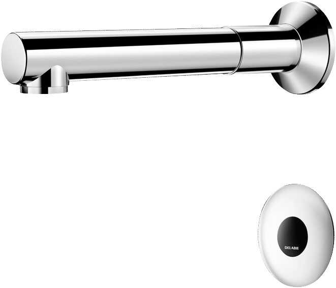 DELABIE TEMPOMATIC fali infracsap kevert vízre bemosakodókhoz 1-28mm panelokra BIOCLIP kifolyóval, 190mm, hálózati