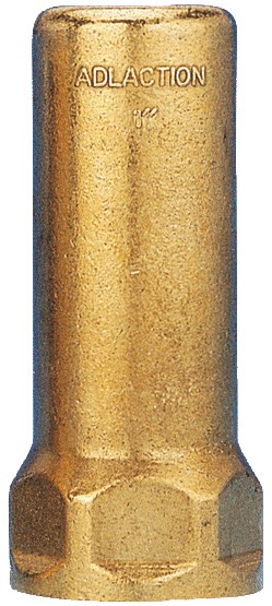 DELABIE vízütés csillapító, vízkalapács elnyelő r.m. acél rugóval, dugattyúval, max. 20 bar, H=98mm sárgaréz test, F1