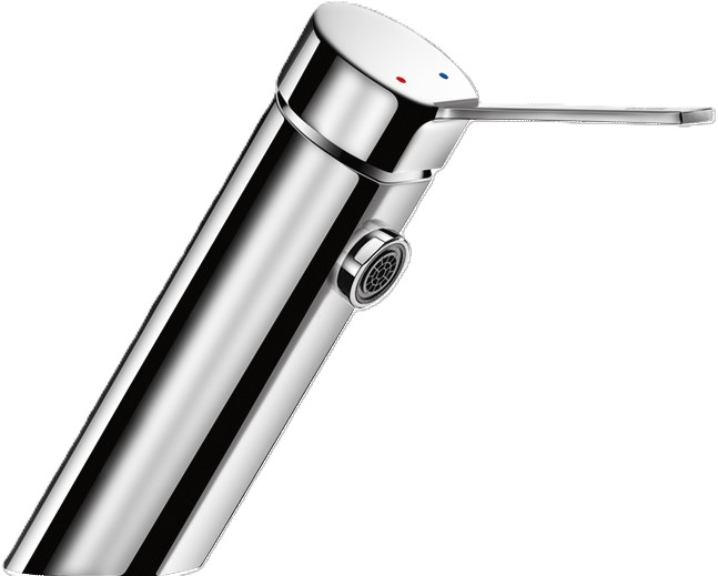 DELABIE BIOSAFE extra higiénikus mosdócsap L=110mm teli keverőkarral, kifolyó nélküli kialakítás, H-M víz, H=95mm