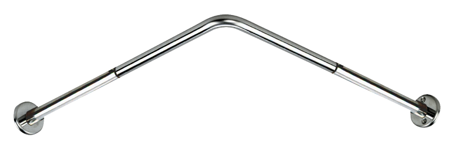 DELABIE sarok zuhanyfüggöny tartórúd, 1mm vastag, fényes r.m. acél cső, D=20mm/16mm, csavarva állítható száranként 700-900mm