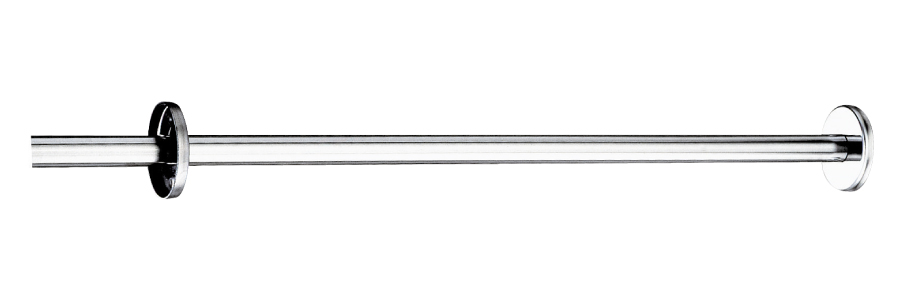 DELABIE fix egyenes zuhanyfüggöny tartórúd, 1mm vastag, fényes r.m. acél cső, D=20mm, 2000mm, méretre vágható