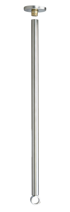 DELABIE mennyezti rögzítő szár D=20mm zuhanyfüggöny tartórúdhoz, 1mm vastag, fényes r.m. acél, 1000mm méretre vágható