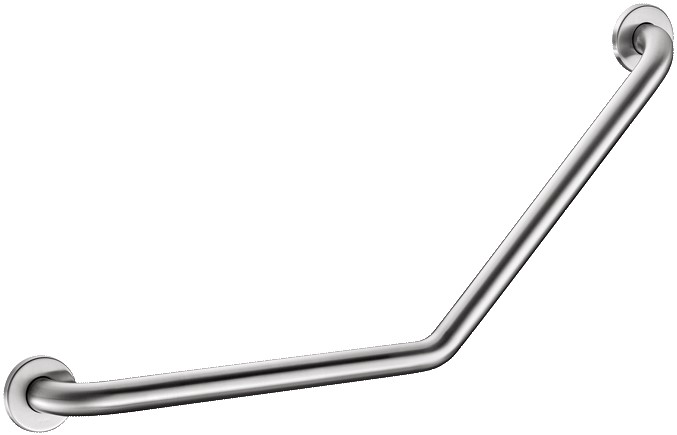 DELABIE 135°-ban hajlított kapaszkodó UltraSatin selyem, D=32mm, 400x400 mm