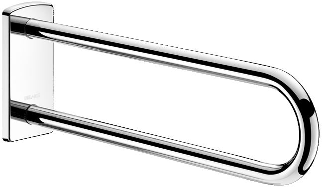 DELABIE fali fix kapaszkodó, U-alak, megerősített hátfal, r.m. acél, nem porózus UltraPolish fényes, D=32mm, 650mm