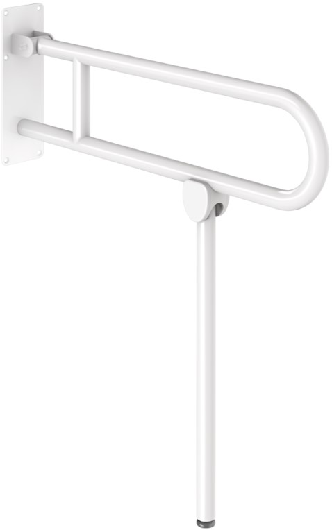 DELABIE Basic felhajtható kapaszkodó lábbal, r.m. acél, fehér, 760mm
