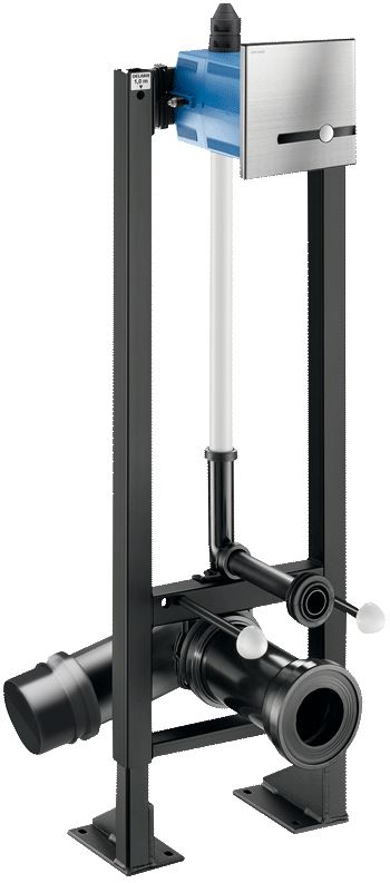 DELABIE TEMPOFIX 3 szerelőkeretes WC öblítő Dual Control infra és nyomógombos vezérléssel, álló, önhordó, elemes