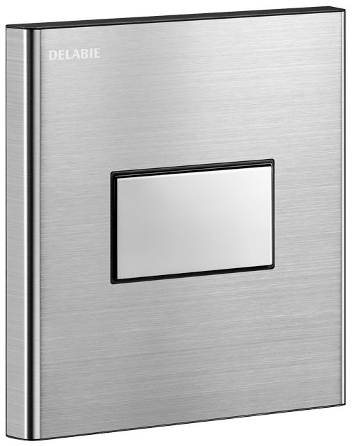 DELABIE TEMPOFLUX beépített nyomógombos piszoár öblítőszelep, 7mp, vízmentesen záró BOX, r.m. acél előlap