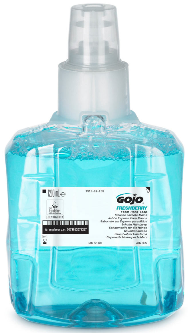 GOJO Freshberry habszappan, utántöltő patron, gránátalma illat, bőrápolót tartalmaz, LTX, 1200 ml