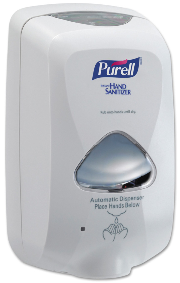 PURELL automata kézfertőtlenítő gél adagoló, TFX rendszer, 1200ml, érintésmentes szenzoros működtetés, elemes, fehér