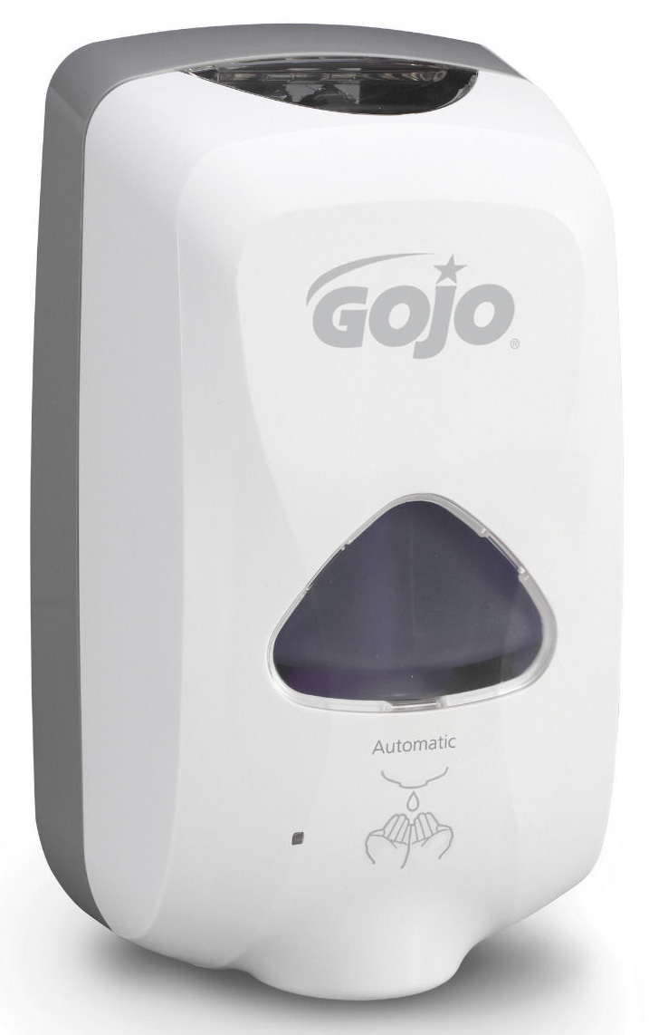GOJO automata kézmosó habszappan adagoló, TFX rendszer, 1200 ml, érintésmentes szenzoros működtetéssel, elemes, fehér színű
