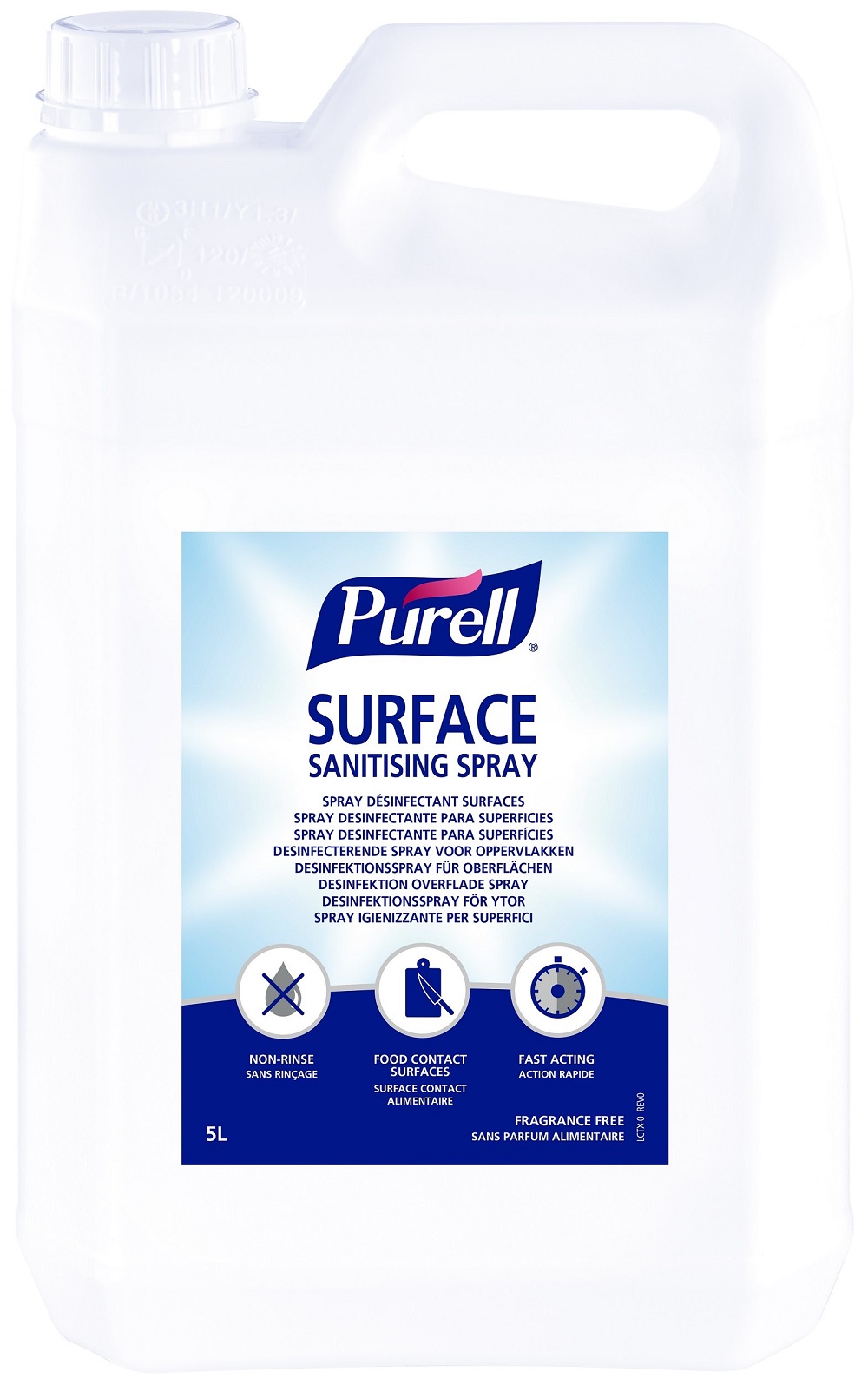 PURELL Surface felület fertőtlenítő spray utántöltő, élelmiszeripari felhasználásra, 5000ml