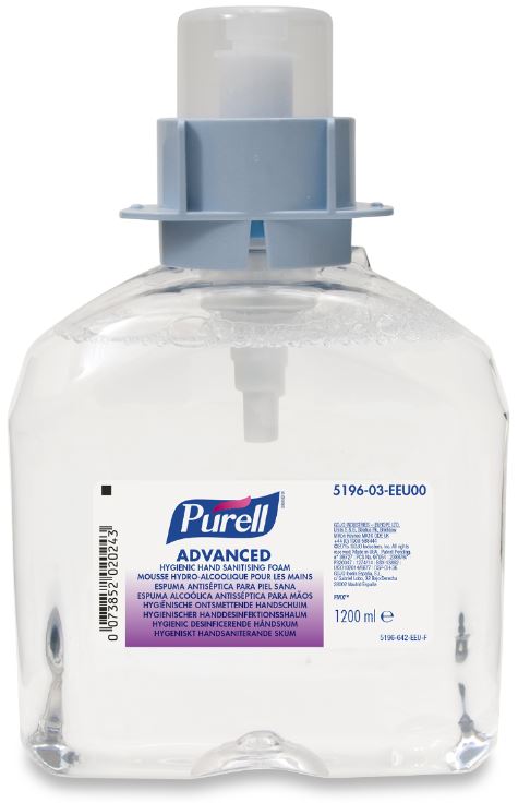 PURELL Advanced kézfertőtlenítő hab, nyomógombos FMX utántöltő patron, 1200 ml