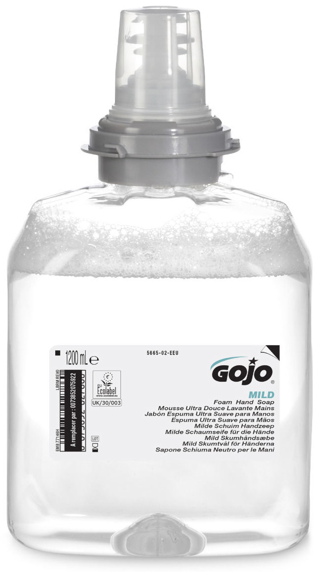 GOJO Mild lágy illatmentes és színezékmentes habszappan utántöltő patron, TFX rendszerhez, 1200 ml
