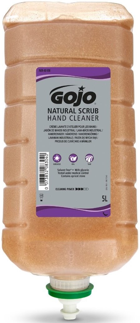 GOJO Natural Scrub ipari kézmosó utántöltő patron közepesen szennyezett kezekre, 5000 ml, PRO TDX, kéztisztító hatás 3/5