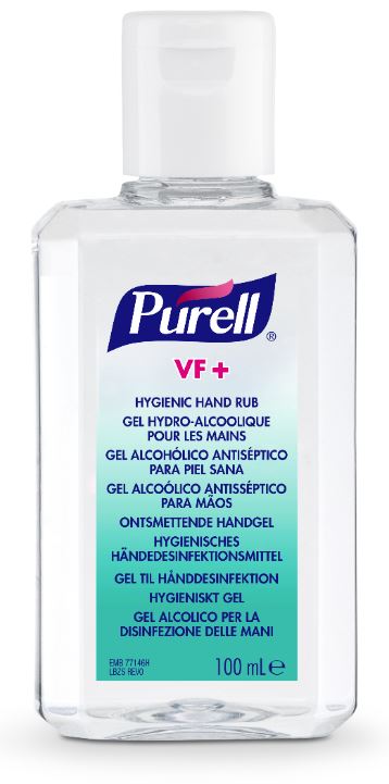 PURELL VF+ erős széles hatásspektrumú, erős virucid hatású kézfertőtlenítő gél kézi, hordozható, kupakos flakon, 100 ml