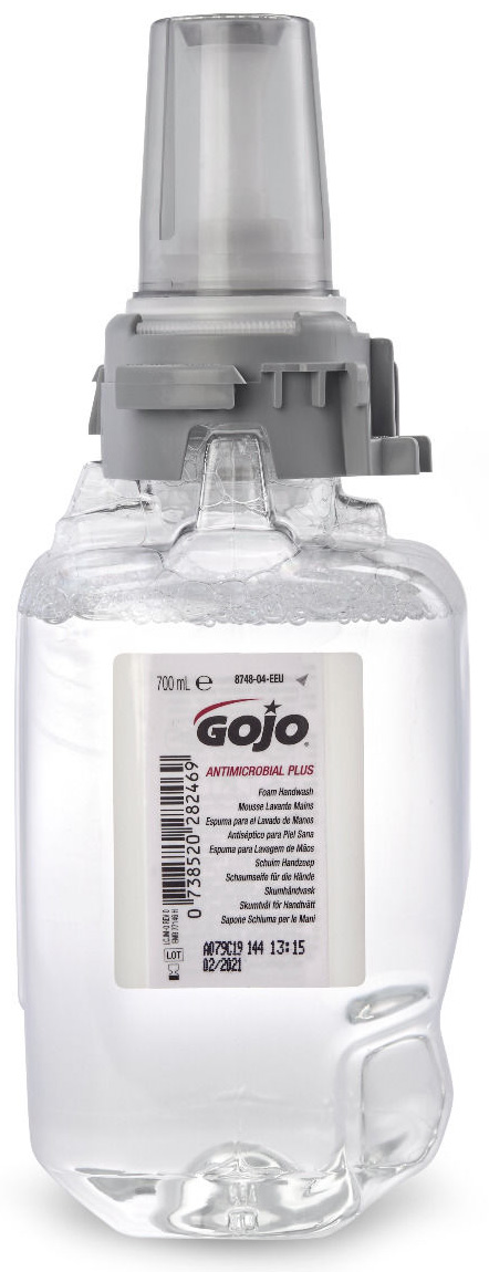GOJO Antimikrobiális Plus fertőtlenítő kézmosó habszappan utántöltő patron, ADX-7 rendszer, 700ml