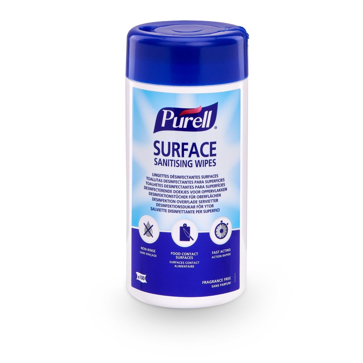 PURELL Surface felület fertőtlenítő kendő, élelmiszeripari felhasználásra, 100db-os