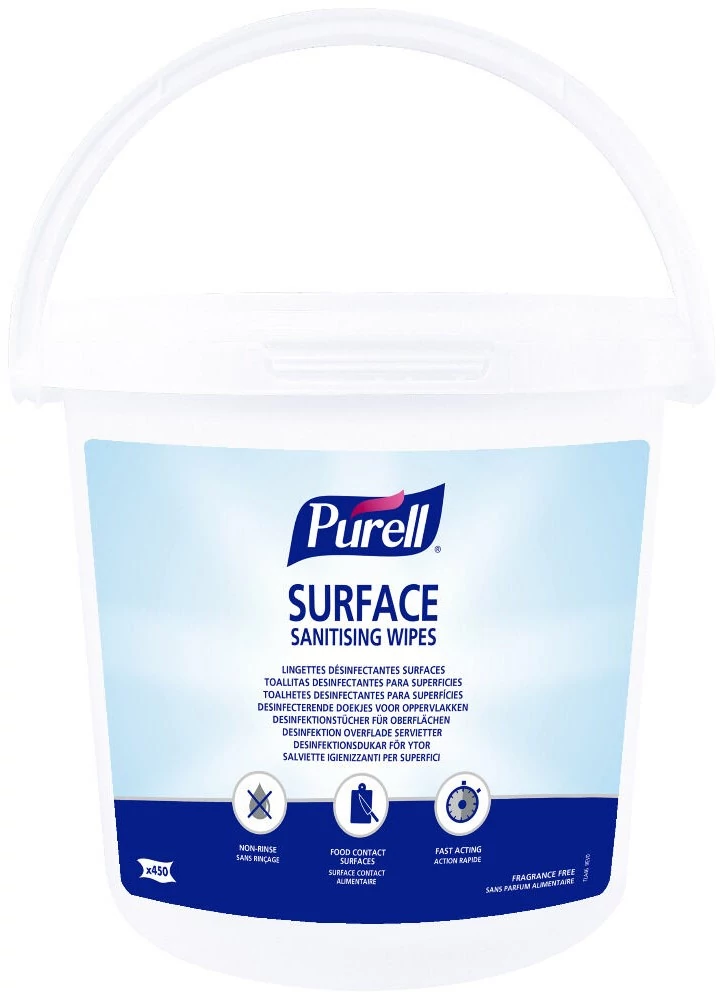PURELL Surface alkoholos felület fertőtlenítő kendő, vastag, extrán átitatott, 450db-os