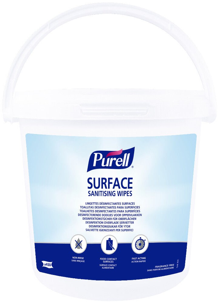 PURELL Surface alkoholos felület fertőtlenítő kendő, vastag, extrán átitatott, 450db-os