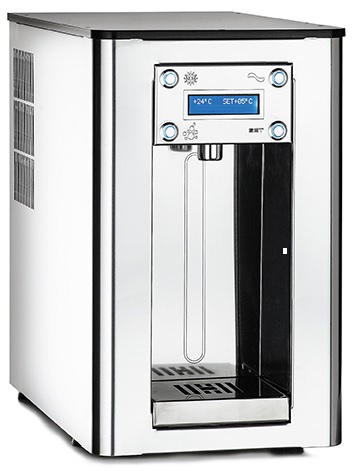 TIVOLI 270 PLEX hűtött vizes ivókút 17-59 liter / óra kapacitású Silver Turbo Clean hűtőrendszerrel, opcionális CO2 előkészítéssel, rozsdamentes acél burkolattal