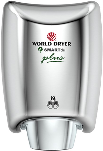 WORLD DRYER SMARTdri Plus okos kézszárító, állítható sebesség és fűtőszál, 400-1200W, 10mp, r.m. acél fényes, K48-972P2