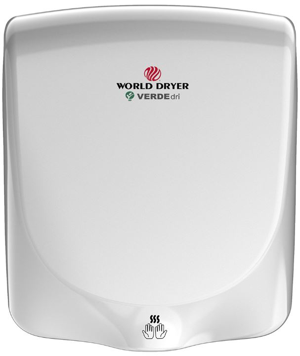 Q-974A WORLD DRYER VERDEdri villámgyors kézszárító, alumínium, fehér, 950 W, 12 mp, 85 dB