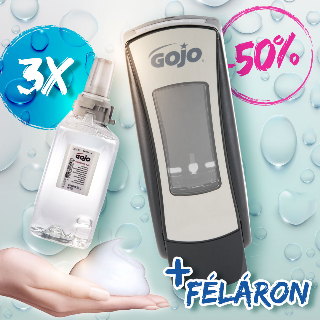 GOJO Antimikrobiális Plus, ADX 1250 ml fertőtlenítő kézmosó habszappan csomag