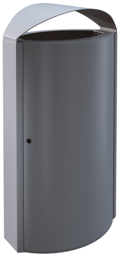 CAPITAL 85211 vandálbiztos kültéri álló szemetes 60L fém rekesszel, fedeles, 1,5-2mm acél, DB 702 sötétszürke