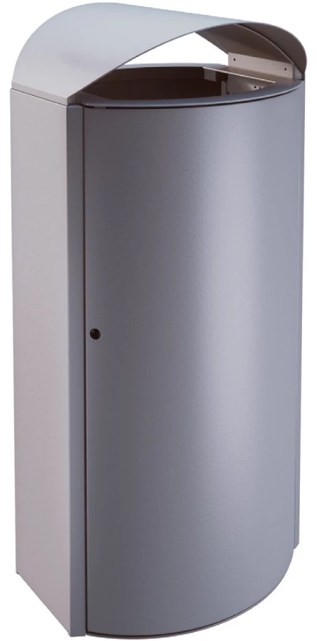 KENDO 65612 extra vandálbiztos kültéri álló kuka 120L szemeteszsák tartóval, fedeles, 2-4mm acél, graffitiálló felület, sötétszürke