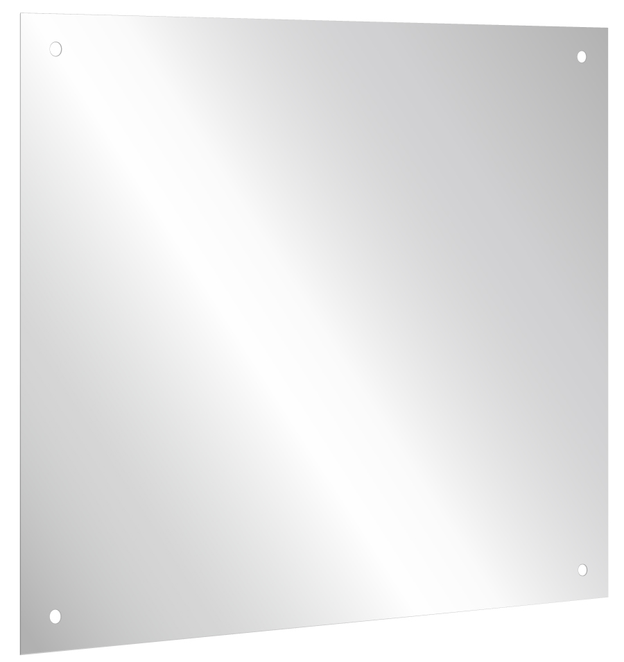 Vandálbiztos, rozsdamentes acél tükörlap, 250x250mm, furatolt